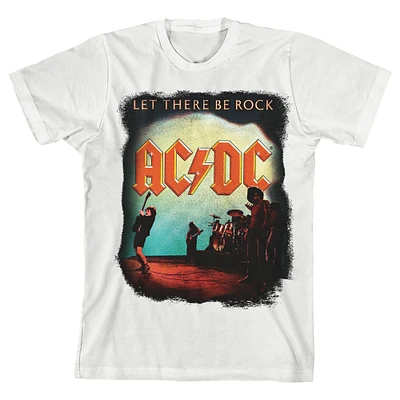Youth White AC/DC Let There Be Rock Poster T-Shirt