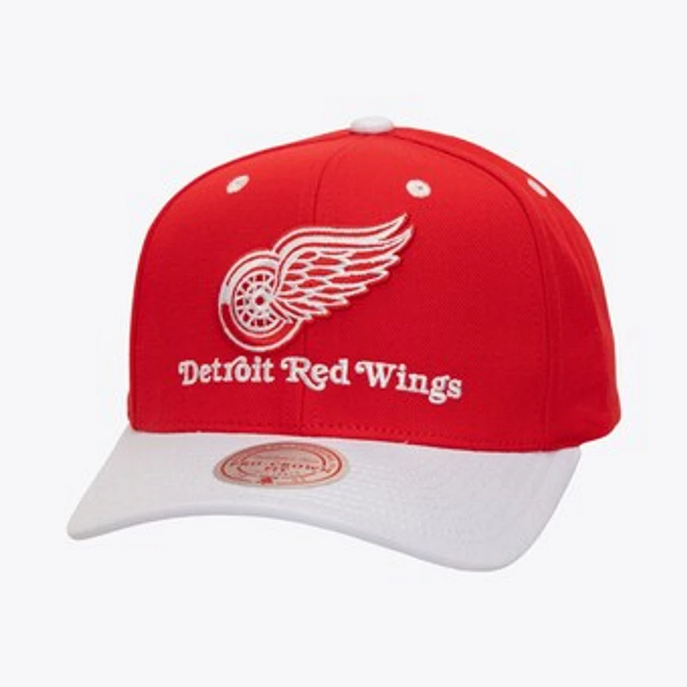 Men's Mitchell & Ness  Black Detroit Red Wings All In 2.0 Pro Crown Adjustable Hat