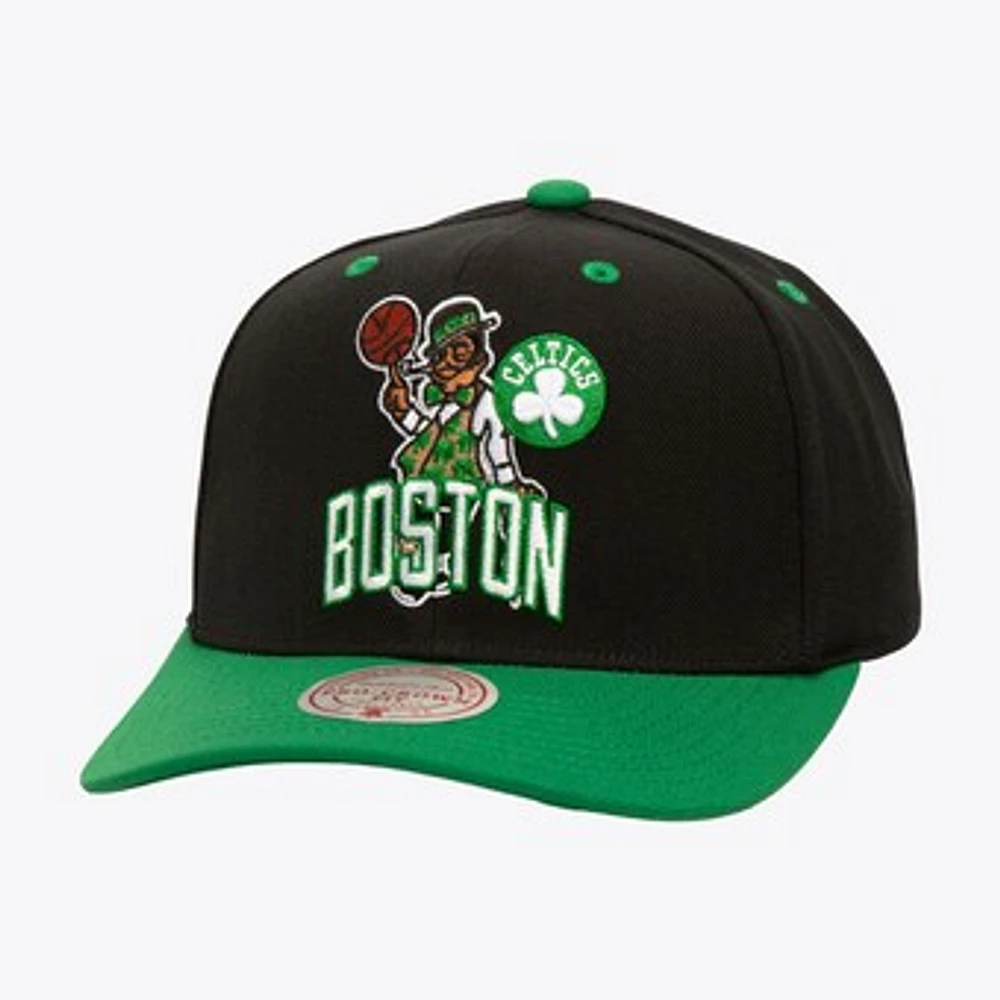 Men's Mitchell & Ness Black Boston Celtics All In 2.0 Pro Crown Snapback Hat