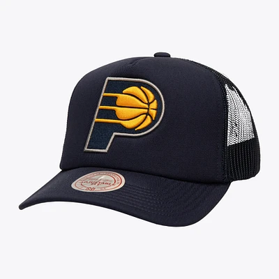 Men's Mitchell & Ness Navy Indiana Pacers Core Evergreen OTC Trucker Adjustable Hat