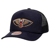 Men's Mitchell & Ness Navy New Orleans Pelicans Core Evergreen OTC Trucker Adjustable Hat