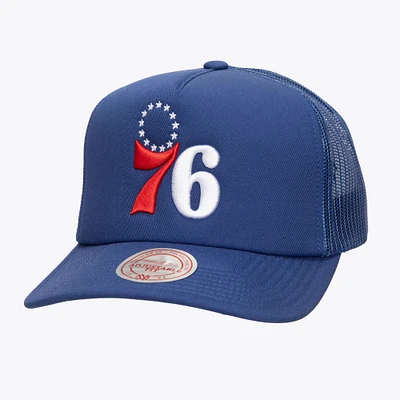 Men's Mitchell & Ness Royal Philadelphia 76ers Core Evergreen OTC Trucker Adjustable Hat