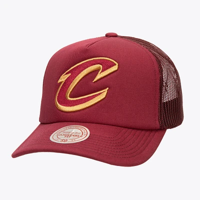 Men's Mitchell & Ness Wine Cleveland Cavaliers Core Evergreen OTC Trucker Adjustable Hat