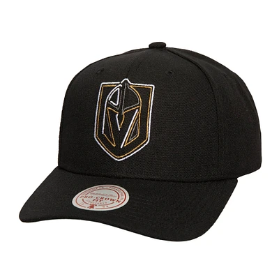 Men's Mitchell & Ness Black Vegas Golden Knights Soul Strike Neon Logo Pro Crown Adjustable Hat