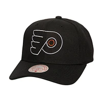 Men's Mitchell & Ness Black Philadelphia Flyers Soul Strike Neon Logo Pro Crown Adjustable Hat