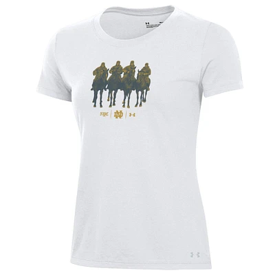 Women's Under Armour White Notre Dame Fighting Irish 2024 Shamrock Series Horses T-Shirt