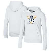 Women's Under Armour White Navy Midshipmen 2024 Rivalry Pullover Hoodie