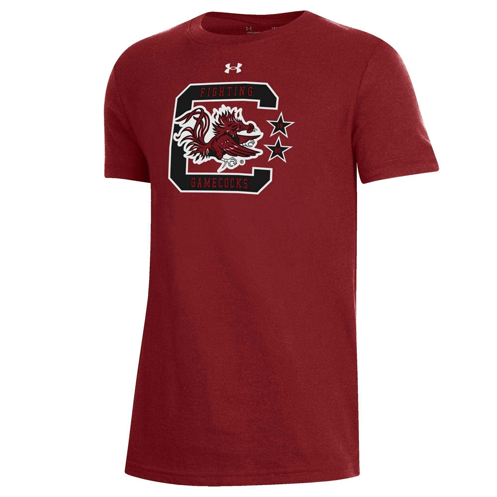 Youth Under Armour Garnet South Carolina Gamecocks Throwback Performance T-Shirt