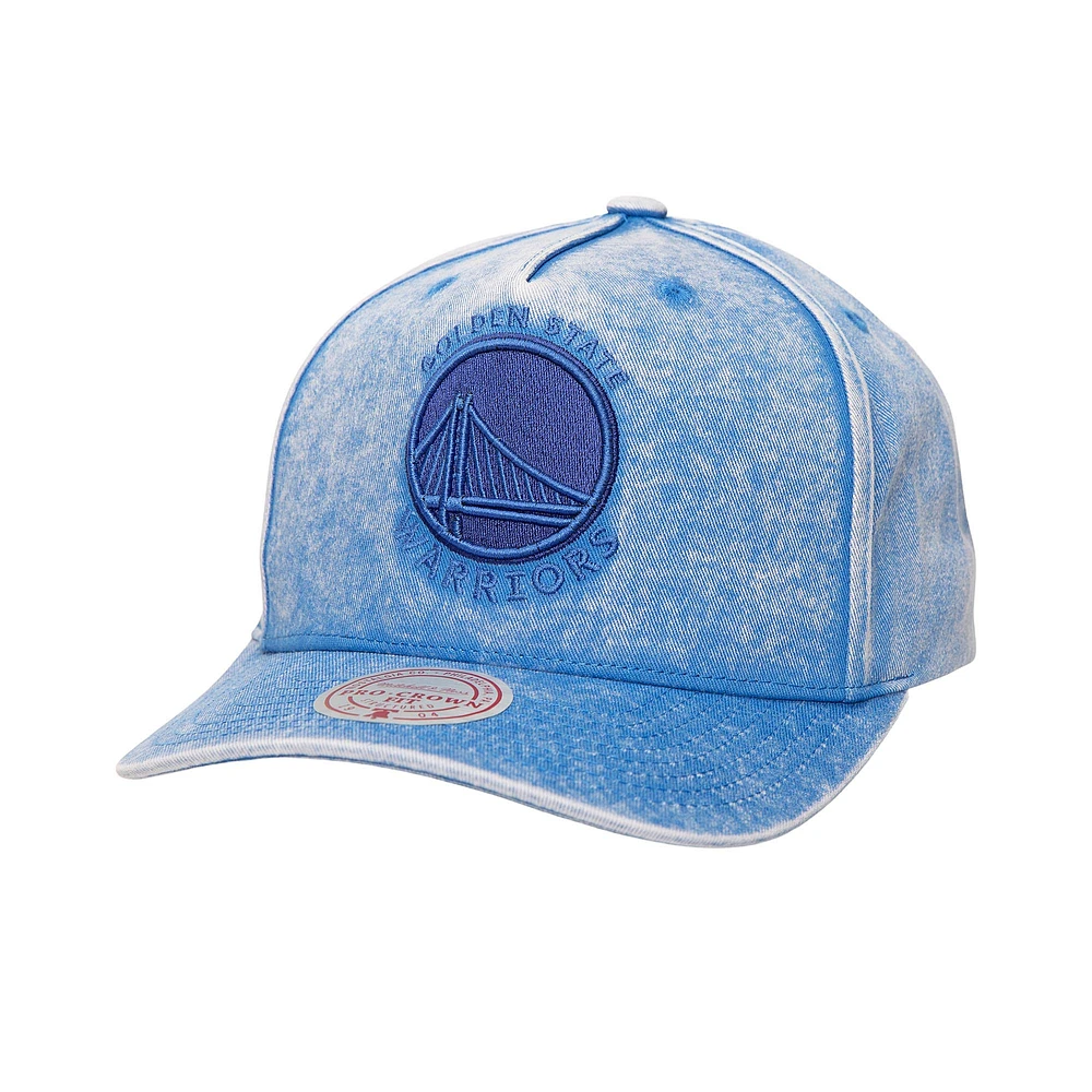 Men's Mitchell & Ness Blue Golden State Warriors Washed Out Tonal Logo Snapback Hat