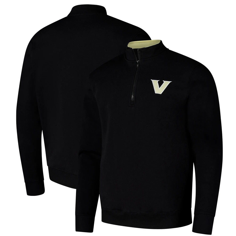 Men's Colosseum Black Vanderbilt Commodores Tortugas Quarter-Zip Sweatshirt