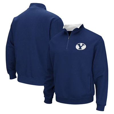 Men's Colosseum Navy BYU Cougars Tortugas Quarter-Zip Sweatshirt