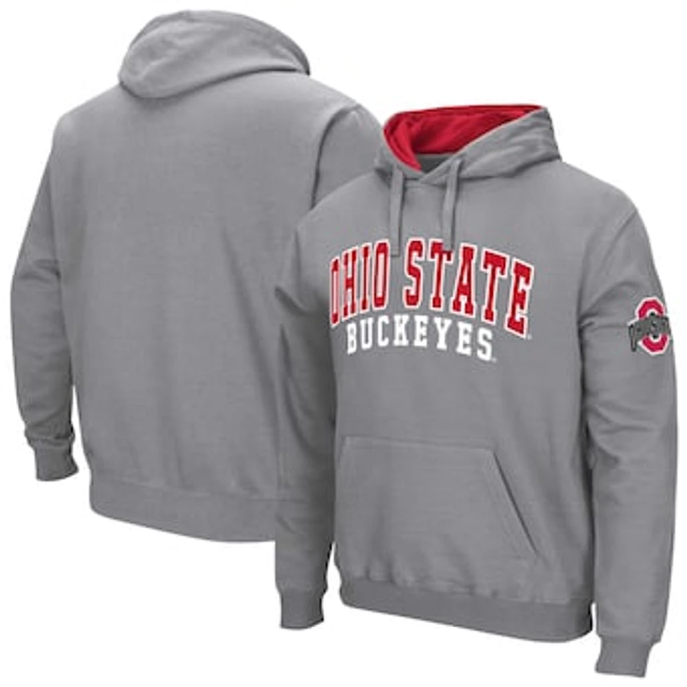 Men's Colosseum  Gray Ohio State Buckeyes Double Arch Pullover Hoodie