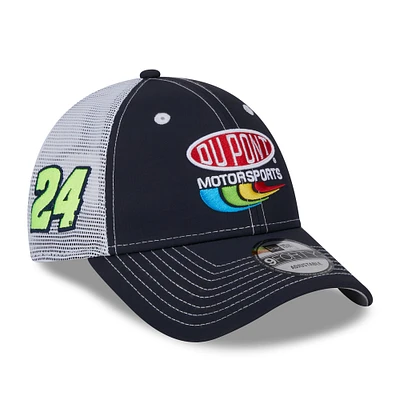 Men's New Era Navy Jeff Gordon DuPont 9FORTY Trucker Adjustable Hat