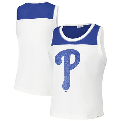 Women's '47 White Philadelphia Phillies Premier Zoey Waist Length Tank Top