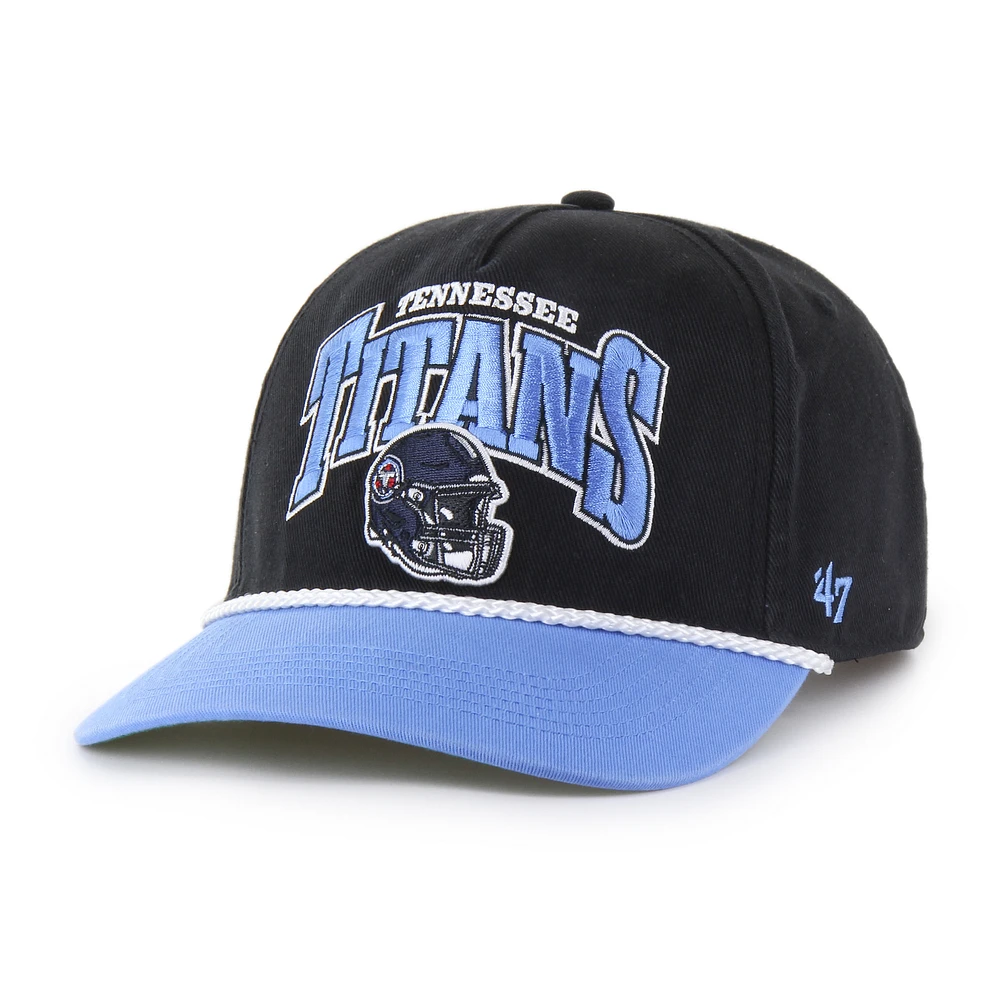 Men's '47 Black/Light Blue Tennessee Titans Palermo Hitch Adjustable Hat