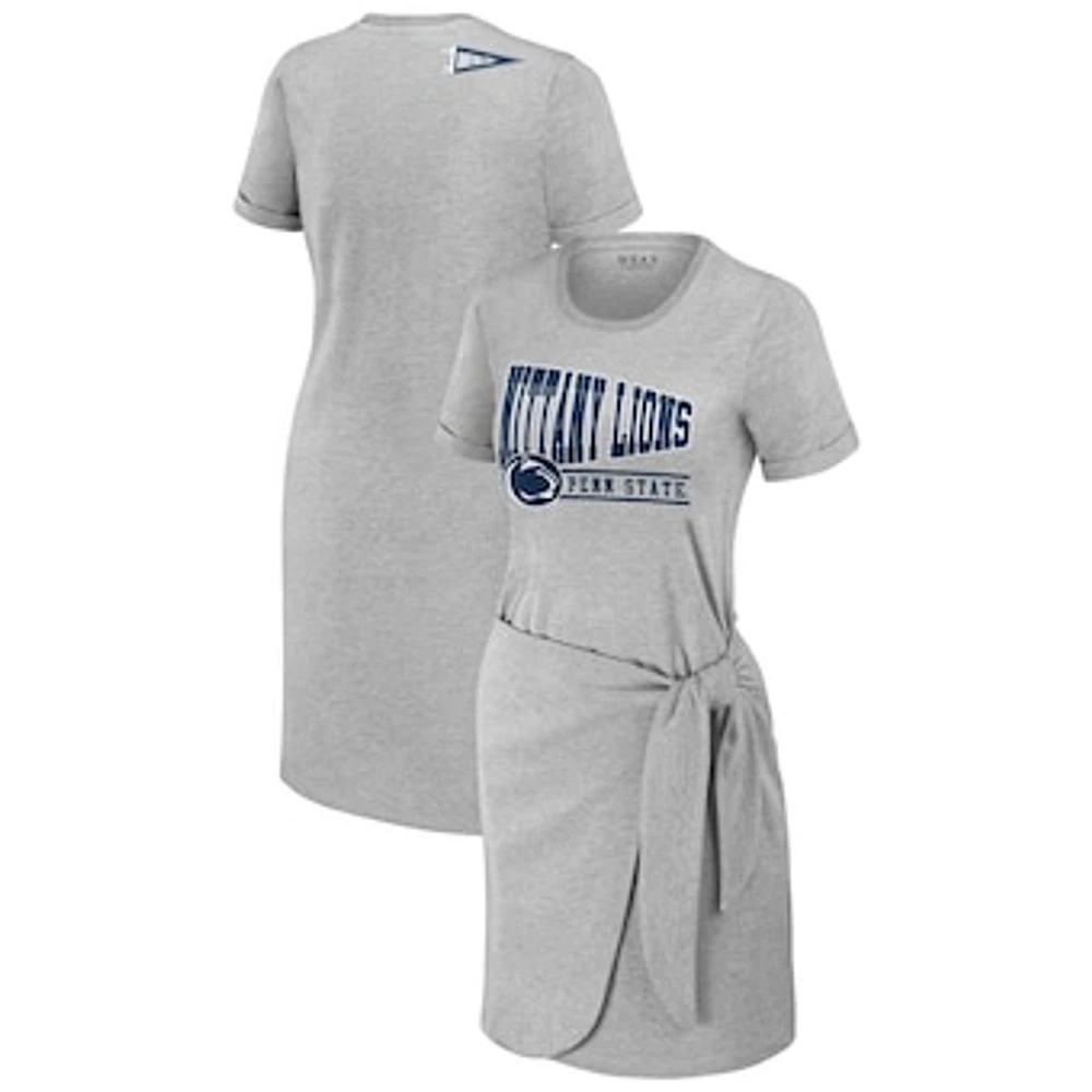 Women's WEAR by Erin Andrews Heather Gray Penn State Nittany Lions Knotted T-Shirt Dress