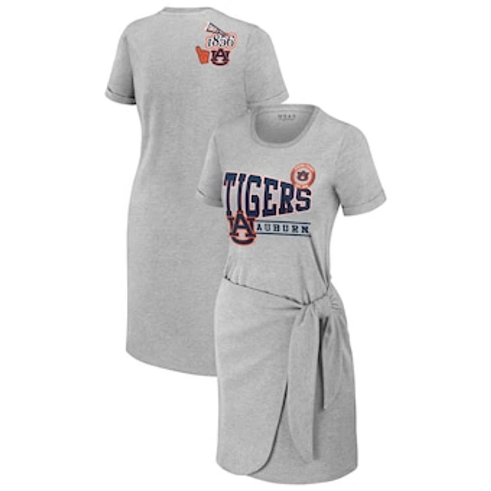 Women's WEAR by Erin Andrews Heather Gray Auburn Tigers Knotted T-Shirt Dress