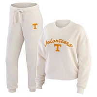 Women's WEAR by Erin Andrews  Cream Tennessee Volunteers Rib-Knit Long Sleeve T-Shirt & Pants Lounge Set