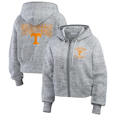 Women's Wear by Erin Andrews Heather Gray Tennessee Volunteers Speckle Double-Hit Raglan Full-Zip Hoodie