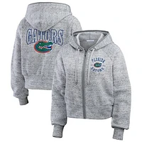 Women's Wear by Erin Andrews Heather Gray Florida Gators Speckle Double-Hit Raglan Full-Zip Hoodie