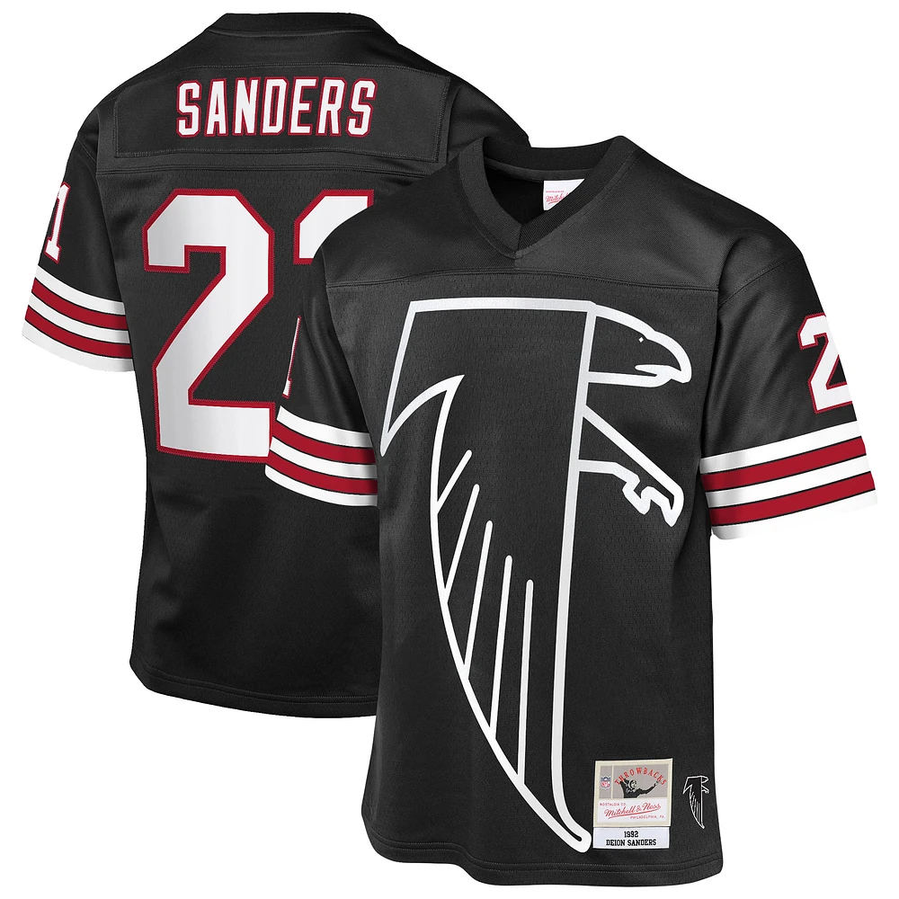Youth Mitchell & Ness Deion Sanders Black Atlanta Falcons 1992 Throwback Fashion Jersey