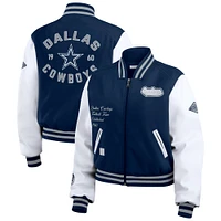 Women's WEAR by Erin Andrews  Navy/White Dallas Cowboys Varsity Full-Zip Jacket