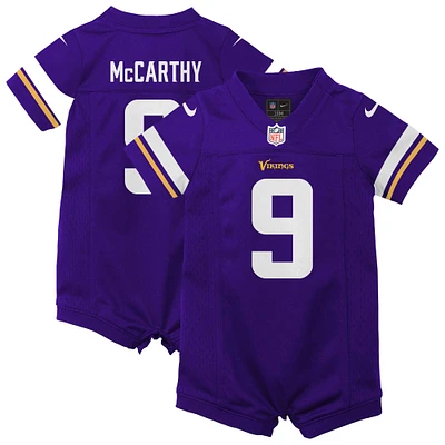 Newborn & Infant Nike J.J. McCarthy Purple Minnesota Vikings Romper Game Jersey