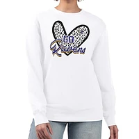 Women's G-III 4Her by Carl Banks White Baltimore Ravens Leopard Heart Pullover Sweatshirt