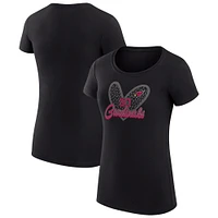 Women's G-III 4Her by Carl Banks Black Arizona Cardinals Animal Print Heart Fitted T-Shirt