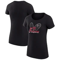 Women's G-III 4Her by Carl Banks Black Atlanta Falcons Animal Print Heart Fitted T-Shirt