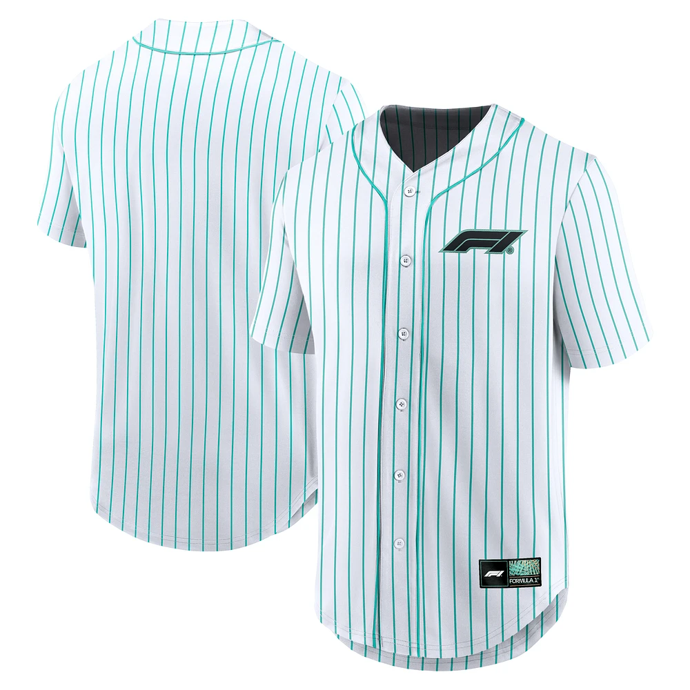 Men's White Formula 1 Miami Palms Franchise Cool Base Button-Up Baseball Shirt