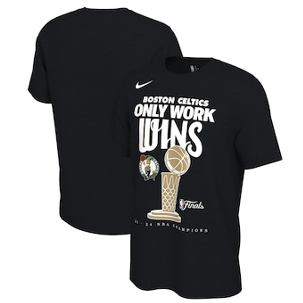 Men's Nike Black Boston Celtics 2024 NBA Finals Champions Celebration Trophy T-Shirt