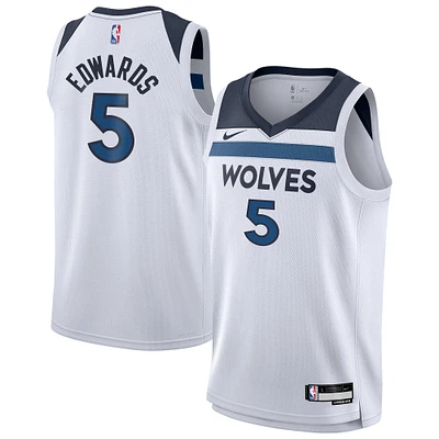 Youth Nike Anthony Edwards White Minnesota Timberwolves Swingman Jersey - Association Edition