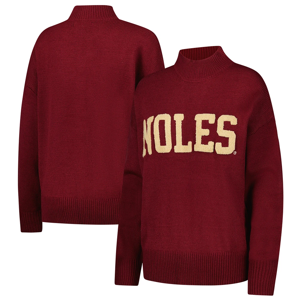 Women's  Garnet Florida State Seminoles Oversized Varsity Sweater