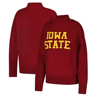 Women's Gameday Social  Cardinal Iowa State Cyclones Oversized Varsity Sweater