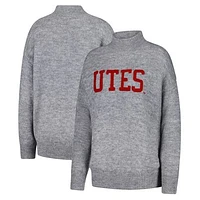 Women's Gameday Social  Gray Utah Utes Oversized Varsity Sweater