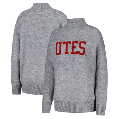 Women's Gameday Social  Gray Utah Utes Oversized Varsity Sweater