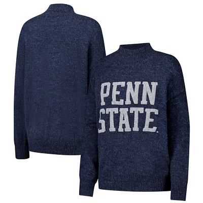 Women's  Navy Penn State Nittany Lions Oversized Varsity Sweater