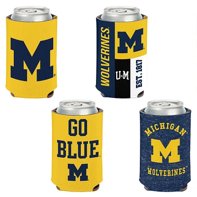 WinCraft Michigan Wolverines 4-Pack 12oz. Can Cooler Set