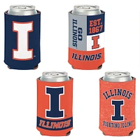 WinCraft Illinois Fighting Illini 4-Pack 12oz. Can Cooler Set