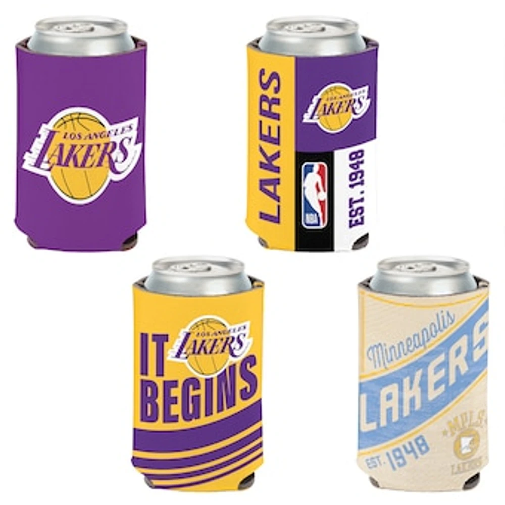 WinCraft Los Angeles Lakers 4-Pack 12oz. Can Cooler Set