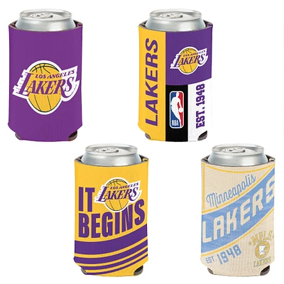 WinCraft Los Angeles Lakers 4-Pack 12oz. Can Cooler Set