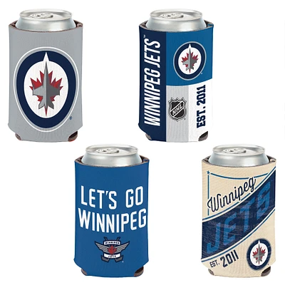 WinCraft Winnipeg Jets 4-Pack 12oz. Can Cooler Set