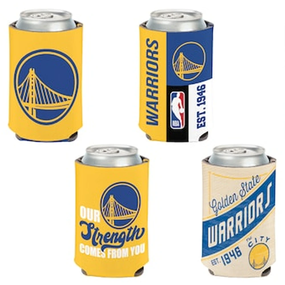 WinCraft Golden State Warriors 4-Pack 12oz. Can Cooler Set