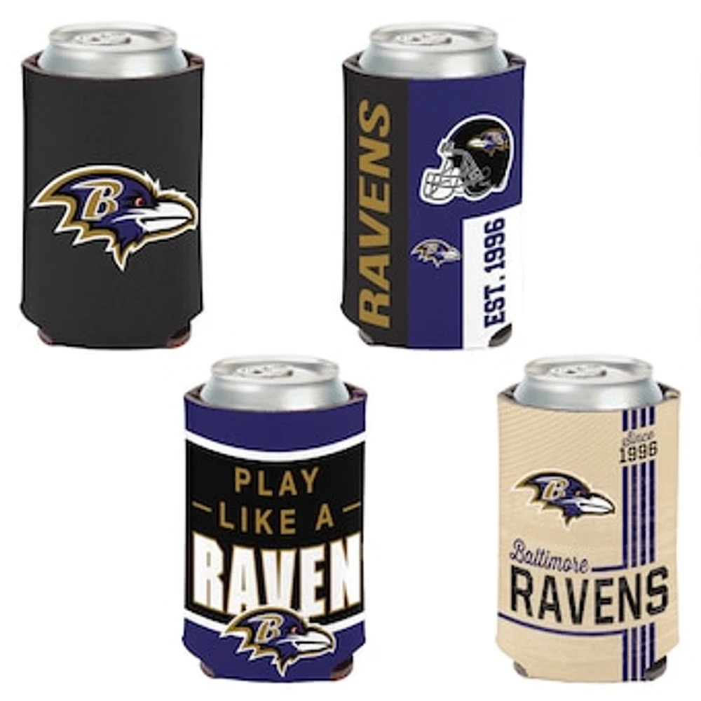 WinCraft Baltimore Ravens 4-Pack 12oz. Can Cooler Set