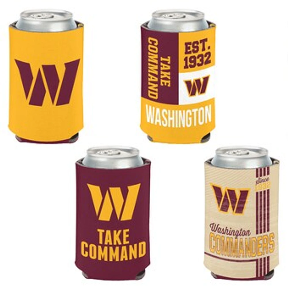 WinCraft Washington Commanders 4-Pack 12oz. Can Cooler Set