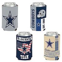 WinCraft Dallas Cowboys 4-Pack 12oz. Can Cooler Set