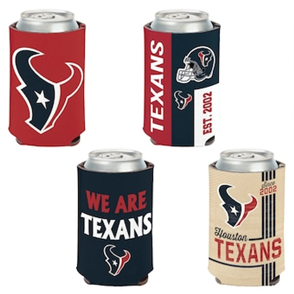 WinCraft Houston Texans 4-Pack 12oz. Can Cooler Set