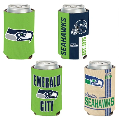 WinCraft Seattle Seahawks 4-Pack 12oz. Can Cooler Set