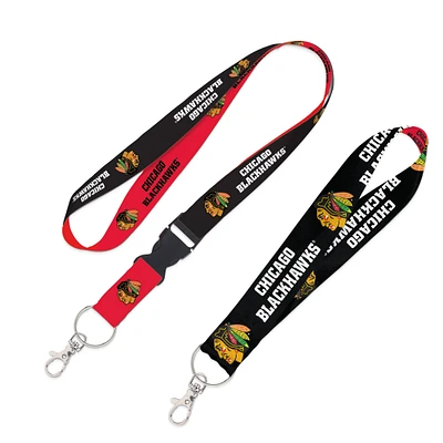 WinCraft Chicago Blackhawks 2-Pack Lanyard with Detachable Buckle & Key Strap Set